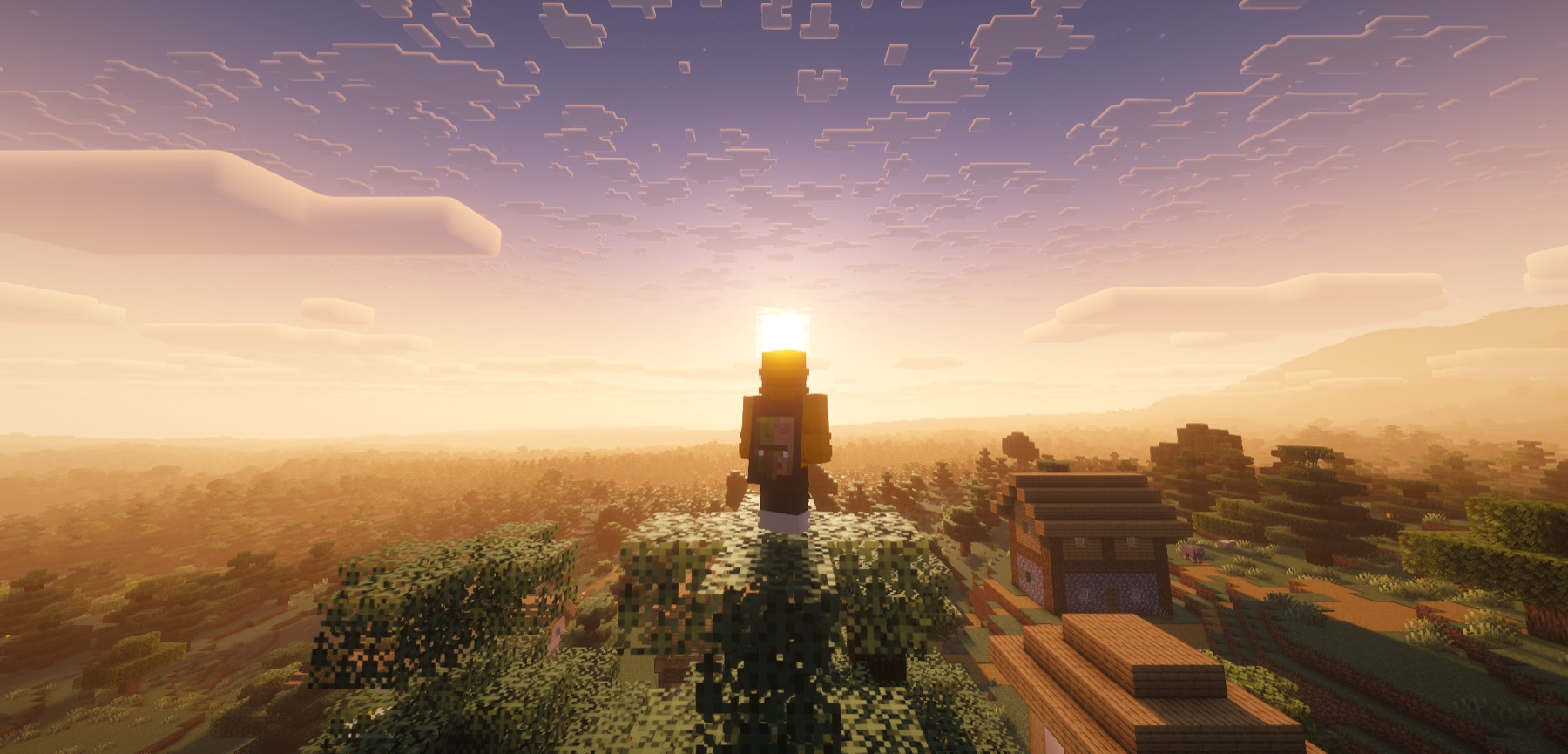 Modded Minecraft world with custom biomes